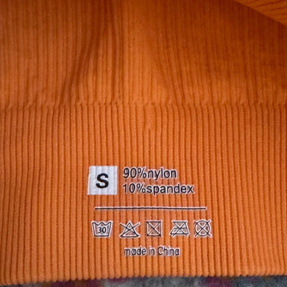 Orange Ribbed Two-Piece workout Set - Picture 4 of 4